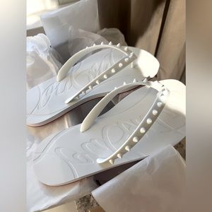 Loubi Donna Spike Red Sole Flip Flops size 40